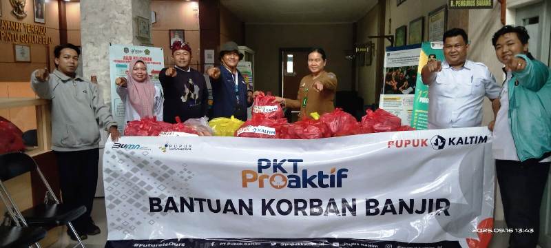 Pupuk Kaltim Respons Cepat Banjir Bontang, Salurkan Ribuan Paket Bantuan
